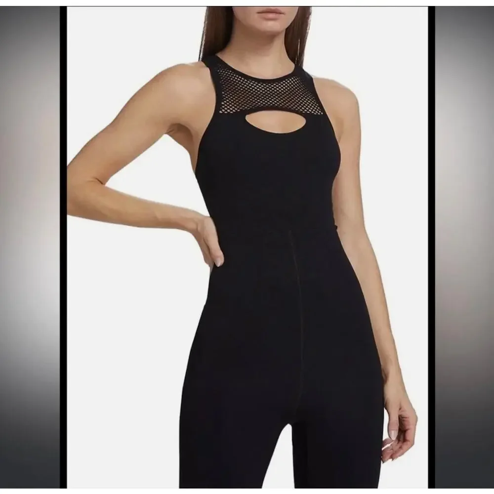 FP Movement Free Style Mesh Halter Top One Piece Onesie Black M L Medium/Large